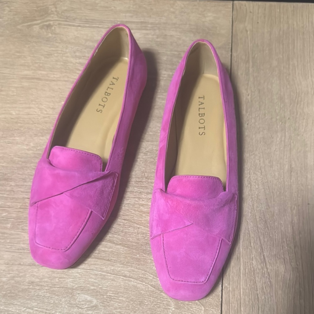Talbots Purple Orchid Stella Twist Suede Flats NWT size 7